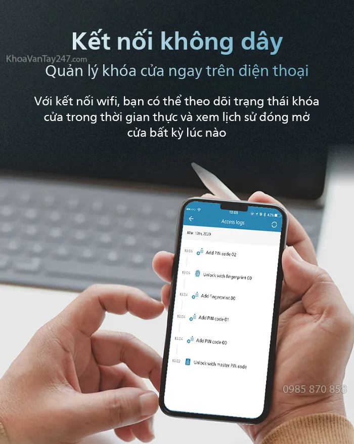 Quản lý khóa cửa từ xa qua mạng Wi-Fi và Gateway