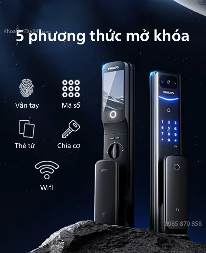 Mở khóa đa dạng trên khóa thông minh Philips Alpha VP