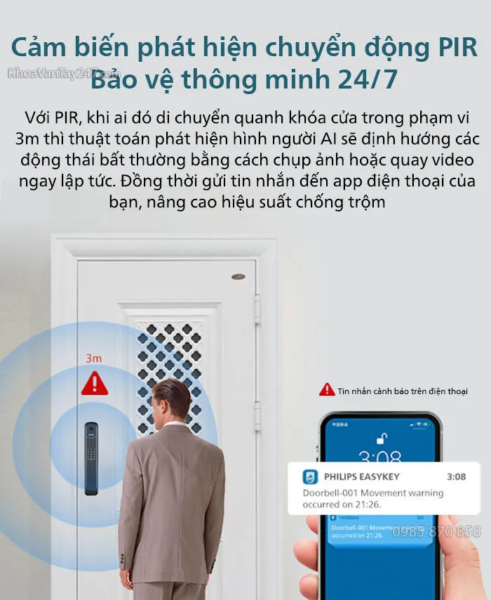 Cảm biến chuyển động PIR phát hiện bất thường