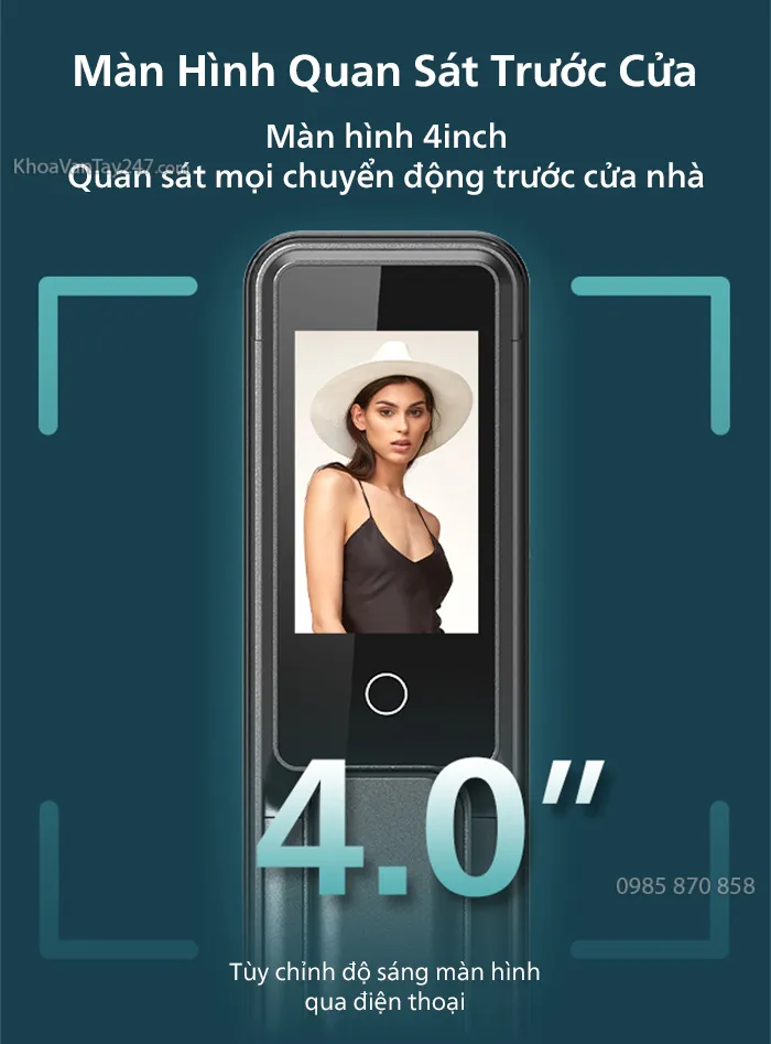 Màn hình hiển thị LCD sắc nét bên trong cửa