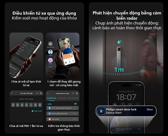 Ứng dụng di động kết nối khóa thông minh Philips