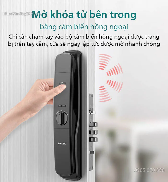 Cảm biến hồng ngoại – Dễ dàng mở cửa từ bên trong chỉ với 1 chạm