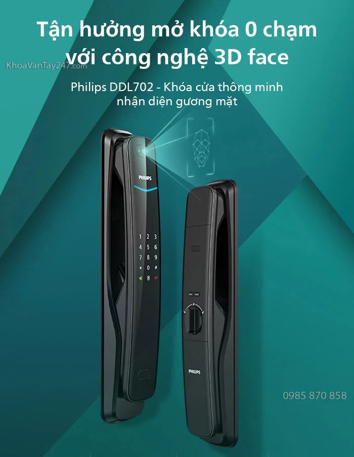 Philips DDL702 - Khóa thông minh nhận diện gương mặt