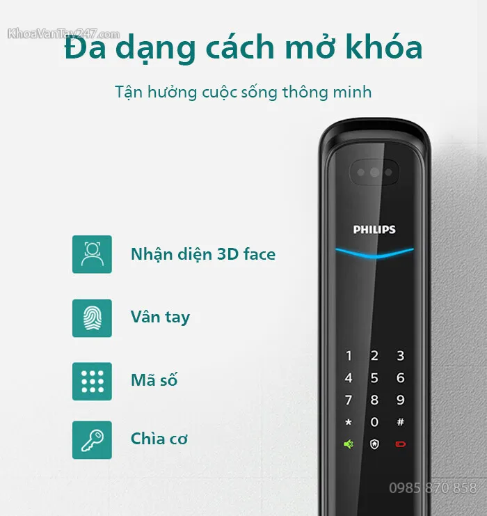 Đa dạng cách mở khóa, linh hoạt cho người sử dụng
