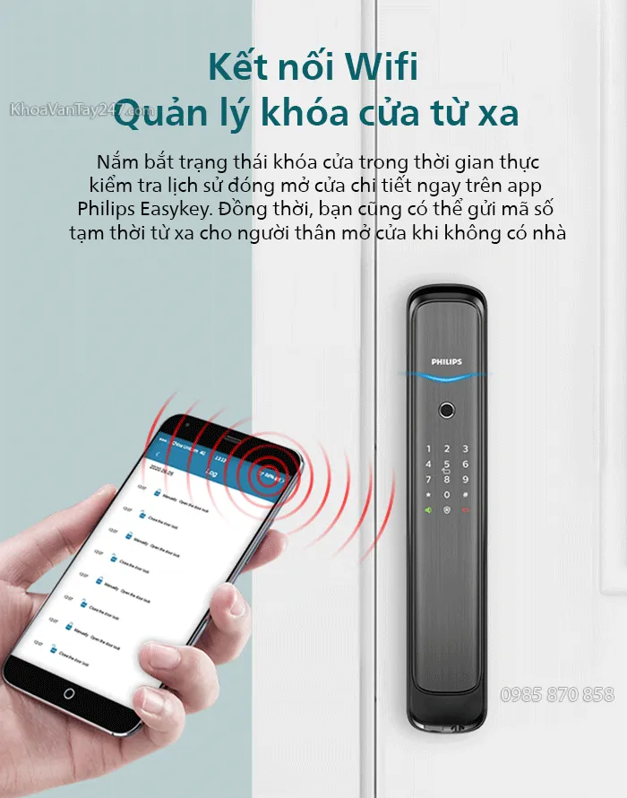 Kết nối Wi-Fi quản lý khóa cửa từ xa