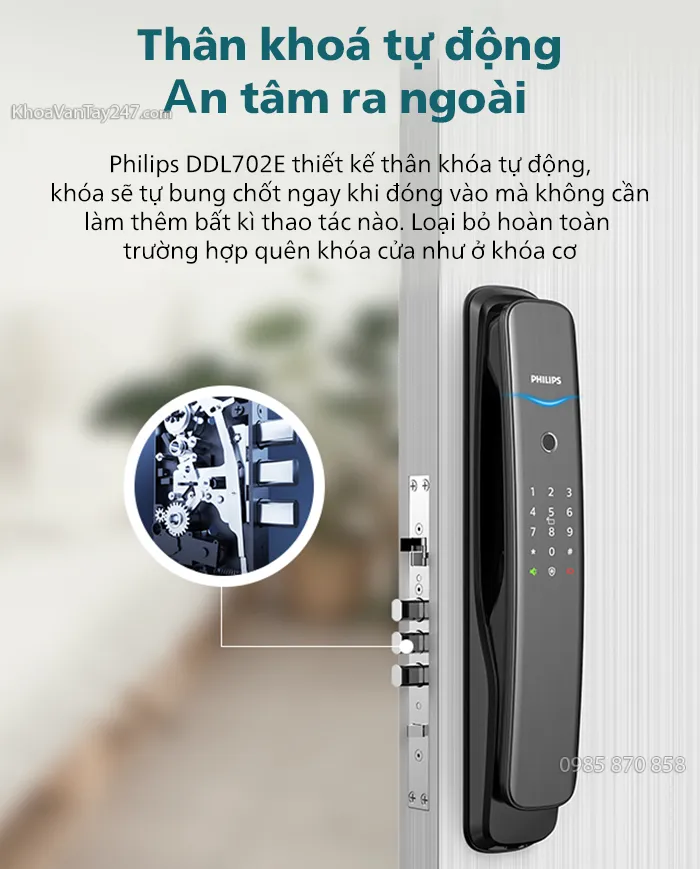 Thân khóa tự động phóng chốt bảo vệ an toàn