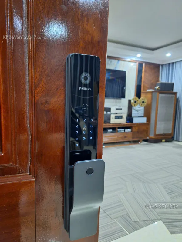 Lắp đặt khóa vân tay Khóa Vân Tay Nhận Diện Khuôn Mặt Philips DDL720-FVP-7HWS hoàn thiện - Ảnh 7
