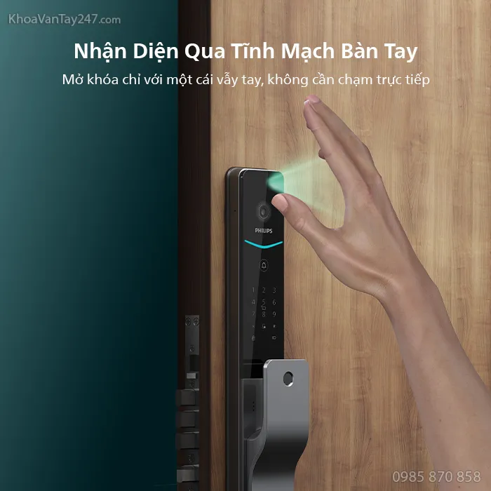 Công nghệ nhận diện tĩnh mạch lòng bàn tay trên khóa Philips DDL720-MVP-17HWS