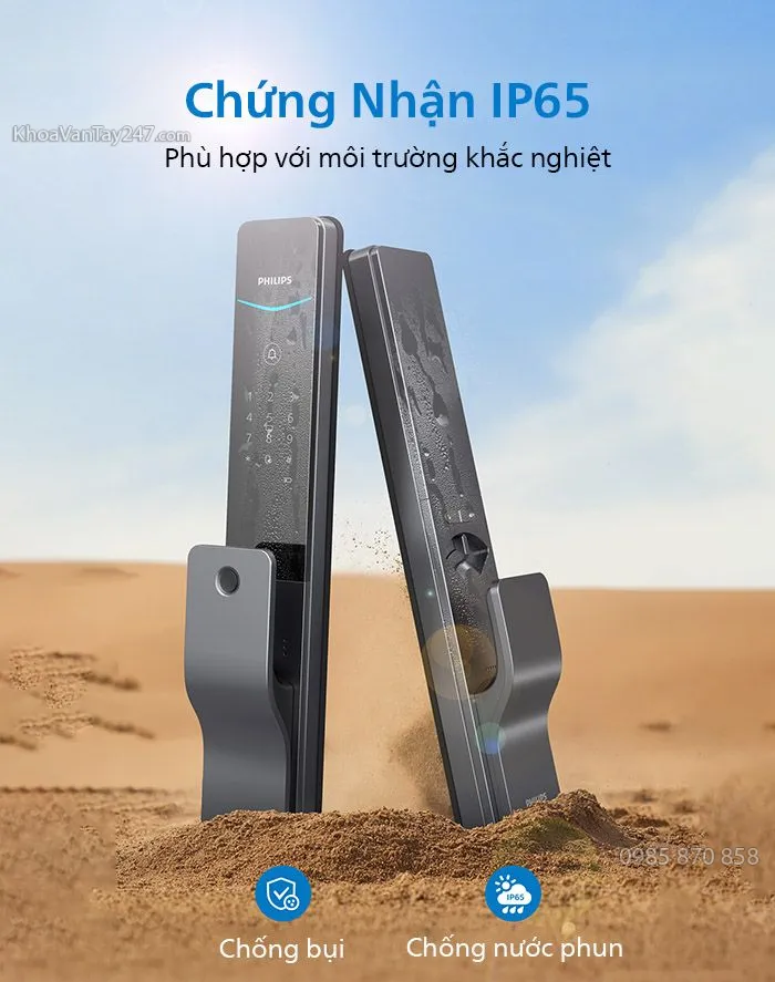 Khóa thông minh Philips DDL801-5HBS đạt chuẩn chống nước IP65